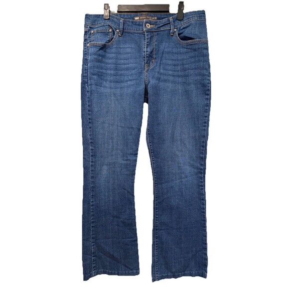 Levis Jeans Womens 16 Medium Wash Demi Curve Bootcut Mid Rise Stretch Pockets - Picture 1 of 7